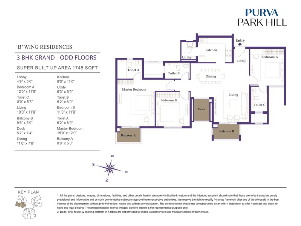 purva-park-hill-Park Hill 3 bhk floor plan.png